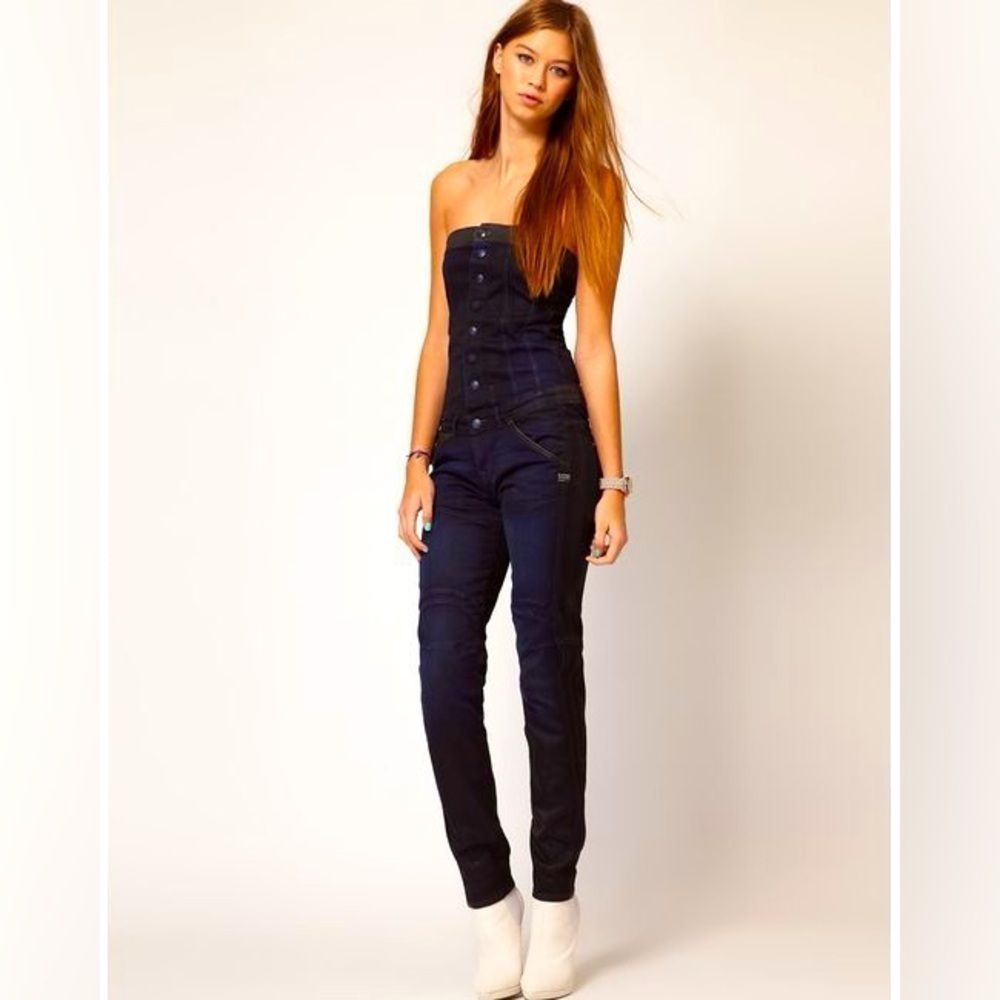 G STAR RAW Tamaho Denim Jumpsuit Dark Indigo M